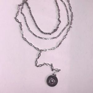 Silver three chain necklace